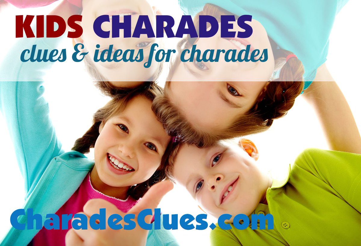 100 Awesome Charades Ideas for Kids
A mixed bag! (2 Age Groups!) Samples: Monkey, Baseball, Video Game, Toy Story, Jurassic World, Brush Your Teeth, Robot, The Lego Movie and many more.
#kidsgames #charades #familykids #kidscharades

charadesclues.com/charades-for-k…