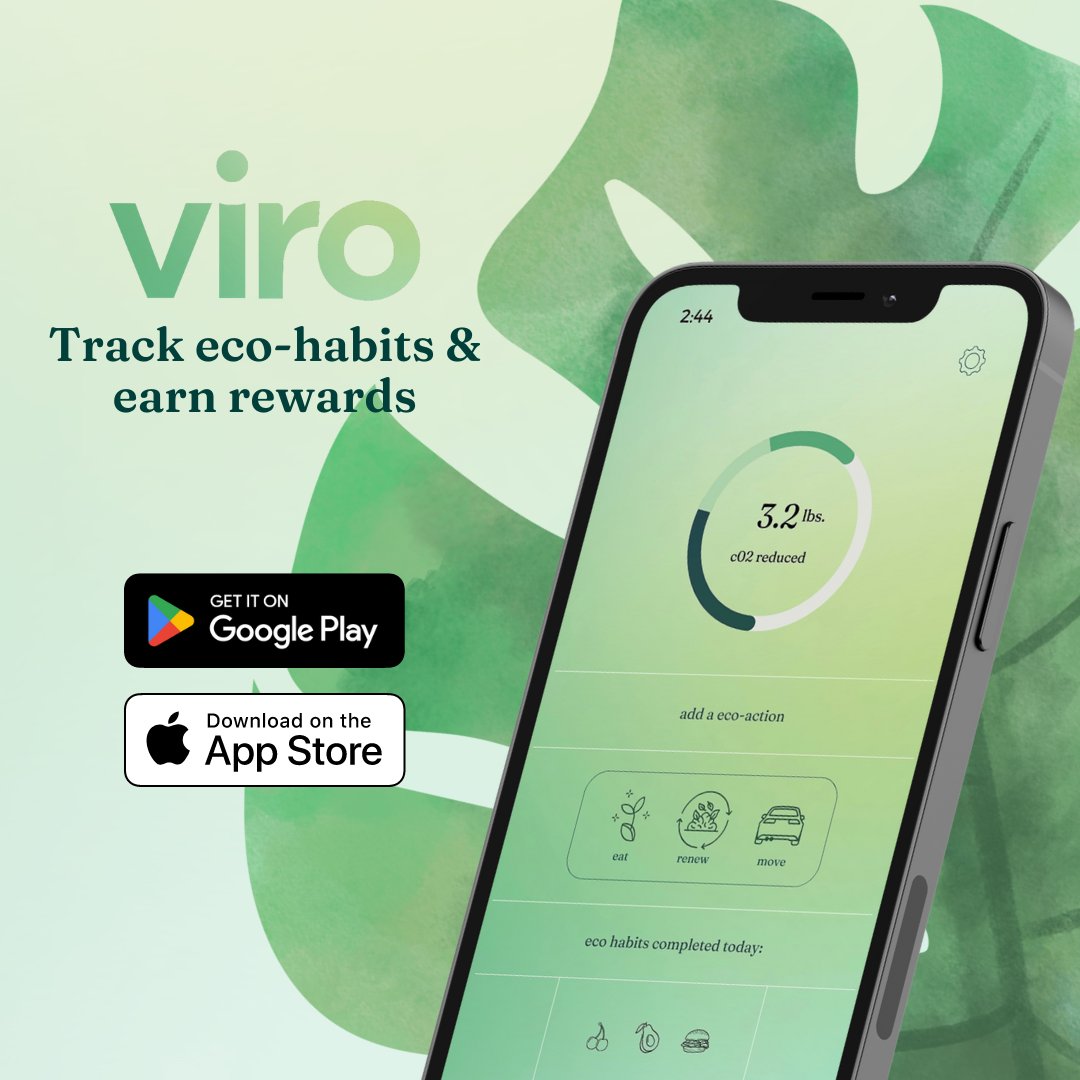 viro_app's tweet photo. Live sustainably &amp; measure your positive impact 🌎 https://t.co/2HDUAH4YBM