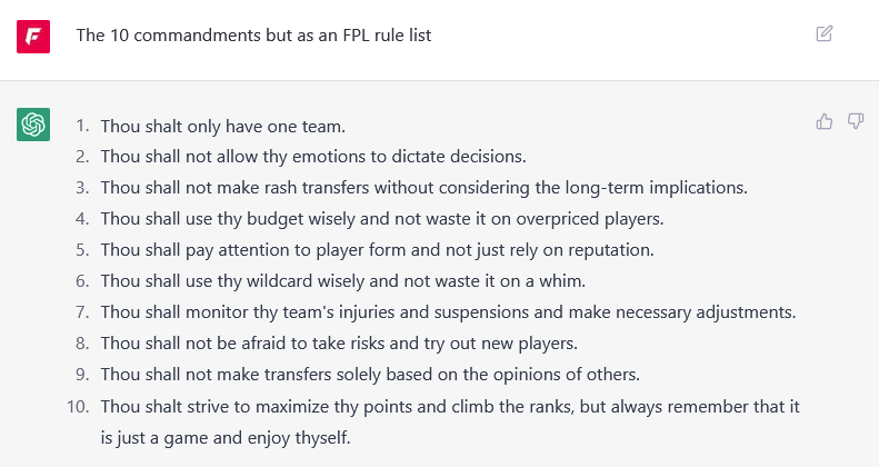 📖 FPL: The 10 Commandments