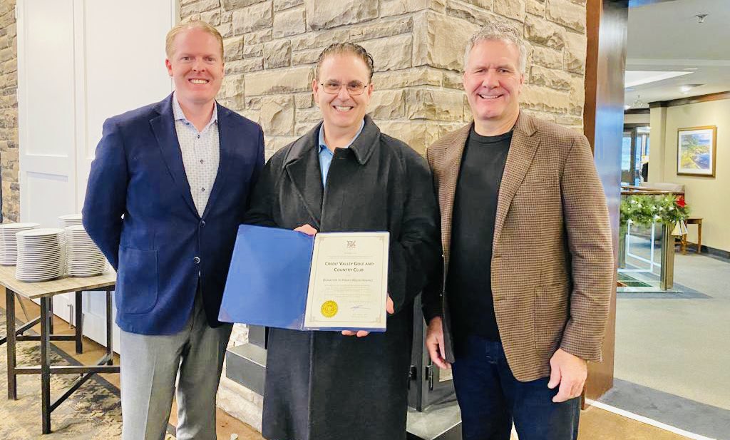 RudyCuzzetto's tweet photo. Thrilled to congratulate @CV_Golf COO @JasonDHanna and his team on raising $123,000 for @HeartHouseHosp’s first residential hospice in Mississauga, through the recent Al Balding Memorial Charity Pro Am Tournament — part of a $500,000 pledge! #MississaugaLakeshore #OntarioSpirit https://t.co/HaVtLckg7v