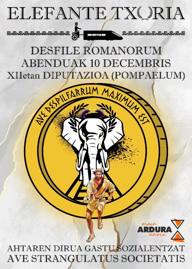 🚄 Elefante txuriaren Erromatar desfile handia Iruñean

<a href="/AhoraArdura/">Orain Ardura / Ahora Responsabilidad</a> plataformak Abiadura Handiko Trenaren aurkako "Elefante txuriaren erromatar desfile handia" antolatu du, larunbatean 12.00etan, Iruñeako Diputazioaren aurrean

📻antxetamedia.eus/eu/elefante-tx…