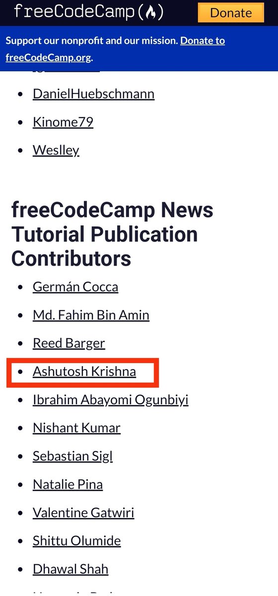 ashutoshkrris's tweet photo. I got enlisted in the top contributor list from @freeCodeCamp 🥳
Thanks to @ossia, @abbeyrenn and everyone from @freeCodeCamp team for this great community. 😊 https://t.co/7bs0BGm3MT