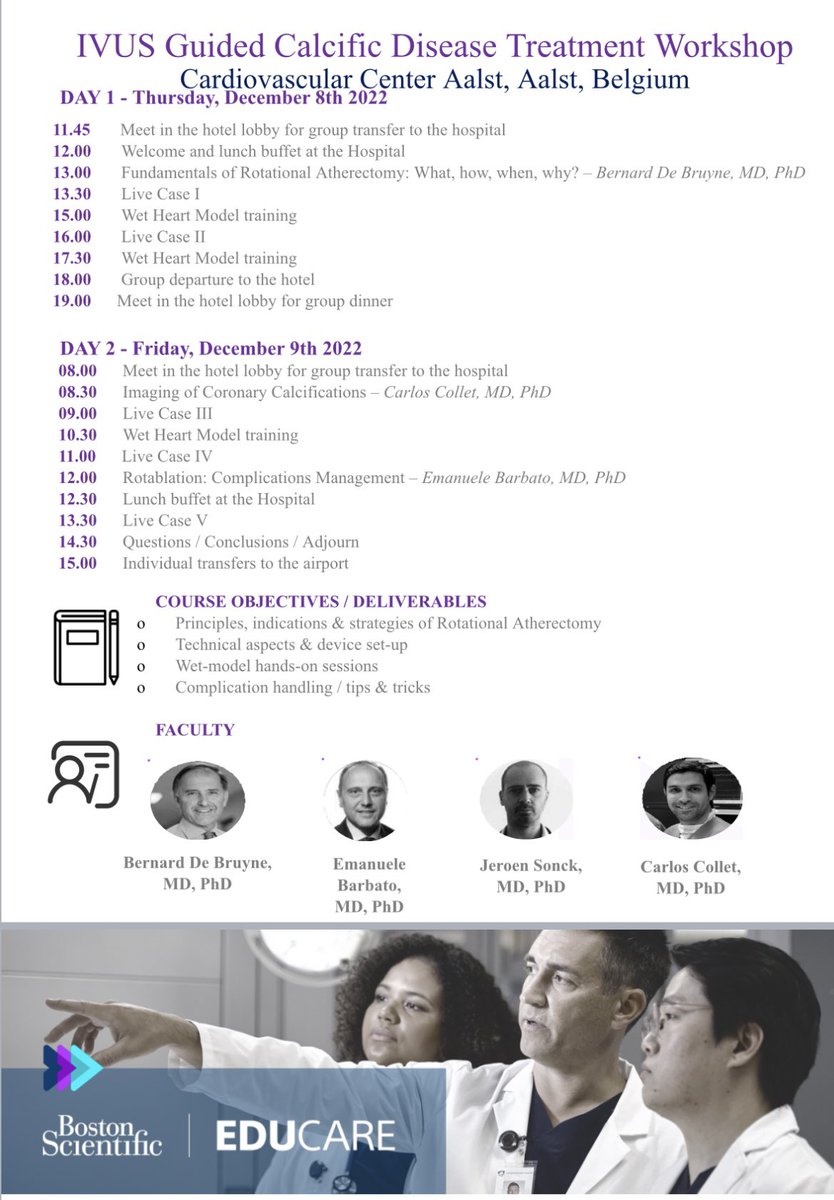 emraherdoganmd's tweet image. Excellent workshop on IVUS guided calsific disease treatment, at #Aalst #Belgium Many thnks  to course directors, @EmanueleBarba13 @EAPCIPresident @BernardBruyne @ColletCarlos @jeroen_sonck and @bostonsci for their support. @TKDsosyal  #Rotapro #rotaıvus #rotashock #IVUS #OCT