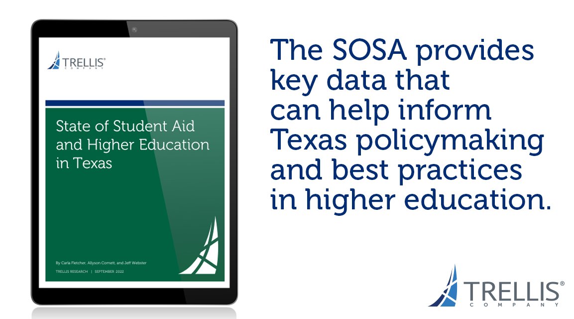 Trellis (@trellis_company) on Twitter photo Have you checked out <a href="/TrellisResearch/">Trellis Research</a>’s State of Student Aid and Higher Education in Texas (SOSA) report yet? The SOSA provides key data that can help inform policymaking and best practices in higher education: tinyurl.com/52c4px9k Have you checked out <a href="/TrellisResearch/">Trellis Research</a>’s State of Student Aid and Higher Education in Texas (SOSA) report yet? The SOSA provides key data that can help inform policymaking and best practices in higher education: tinyurl.com/52c4px9k
