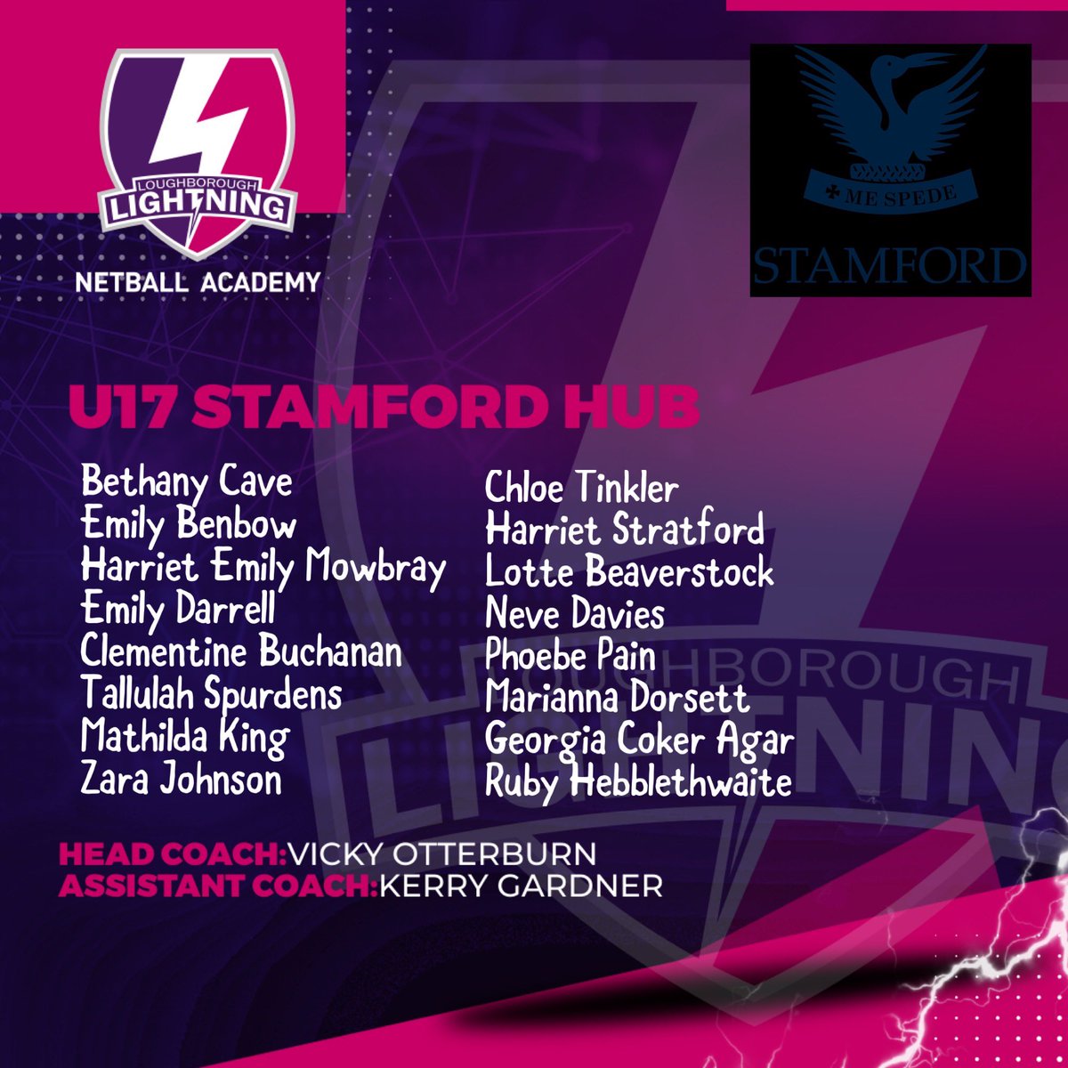 Lightning_Acad's tweet photo. This week we meet out Stamford hub 👋

Our U15 and U17 girls are based at @SportsCentreSES and get together weekly to get the #lightningexperience ⚡️ Well done to all athletes and coaches 💜 https://t.co/JuN0DQiDo6