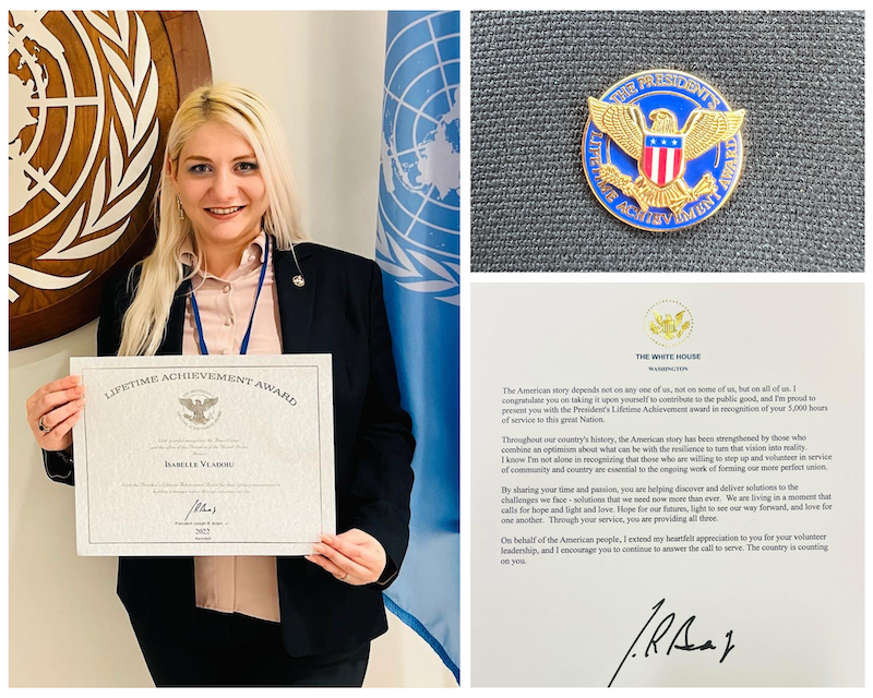 Congratulations! Ahead of the United Nation’s #HumanRightDay tomorrow (Dec. 10), AMU doctoral student Isabelle Vladoiu has been presented with the 2022 Lifetime Achievement Award by President Biden for human rights advocacy. 👏 

Details: ow.ly/kN9R50LZywy #AMUbravo