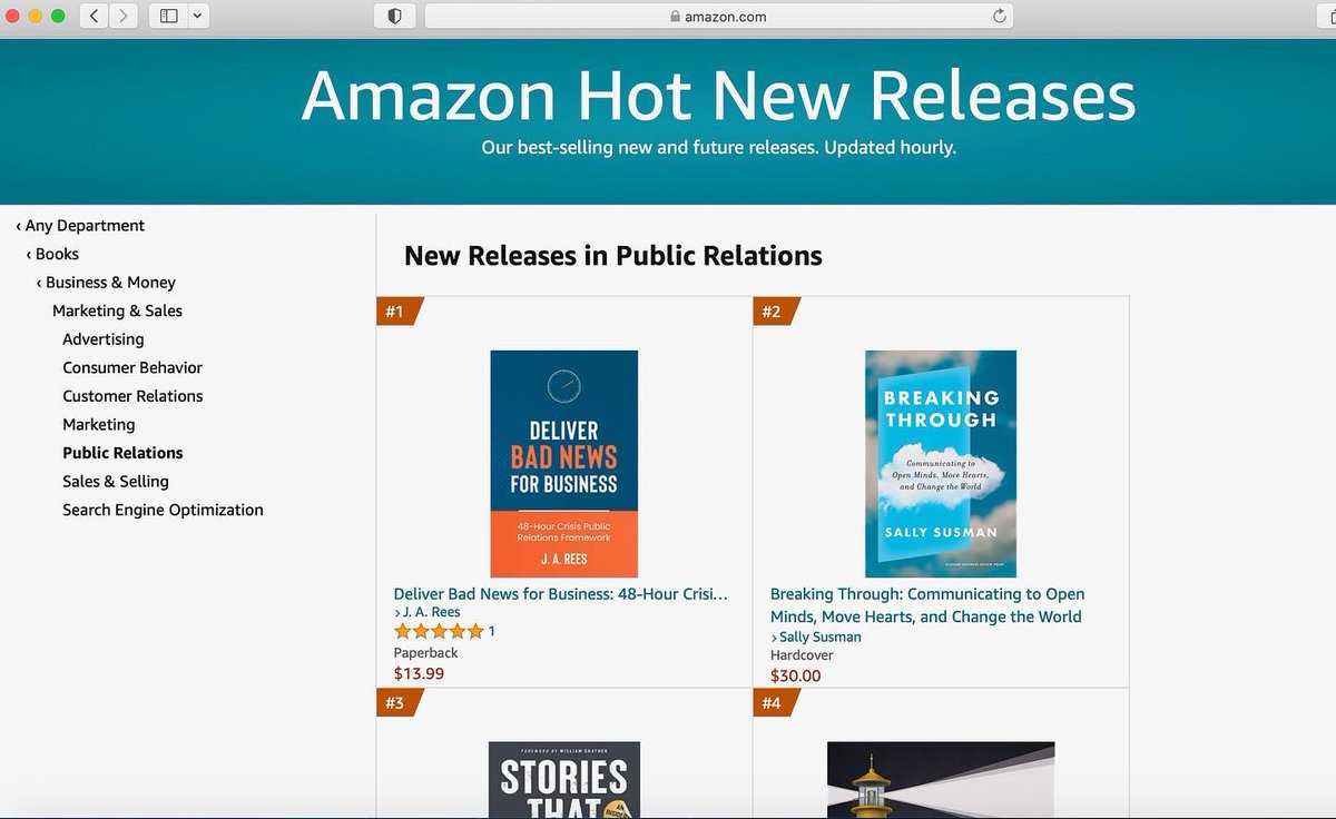 Cheers to all of you for the support I have received! My book is the #1 Amazon Hot New Releases in Public Relations.

Check to that bucket list ✅ The book is free for Kindle so go download it if you haven’t already. #publicrelations #amazonkindlebooks

amzn.to/3FuBO3D