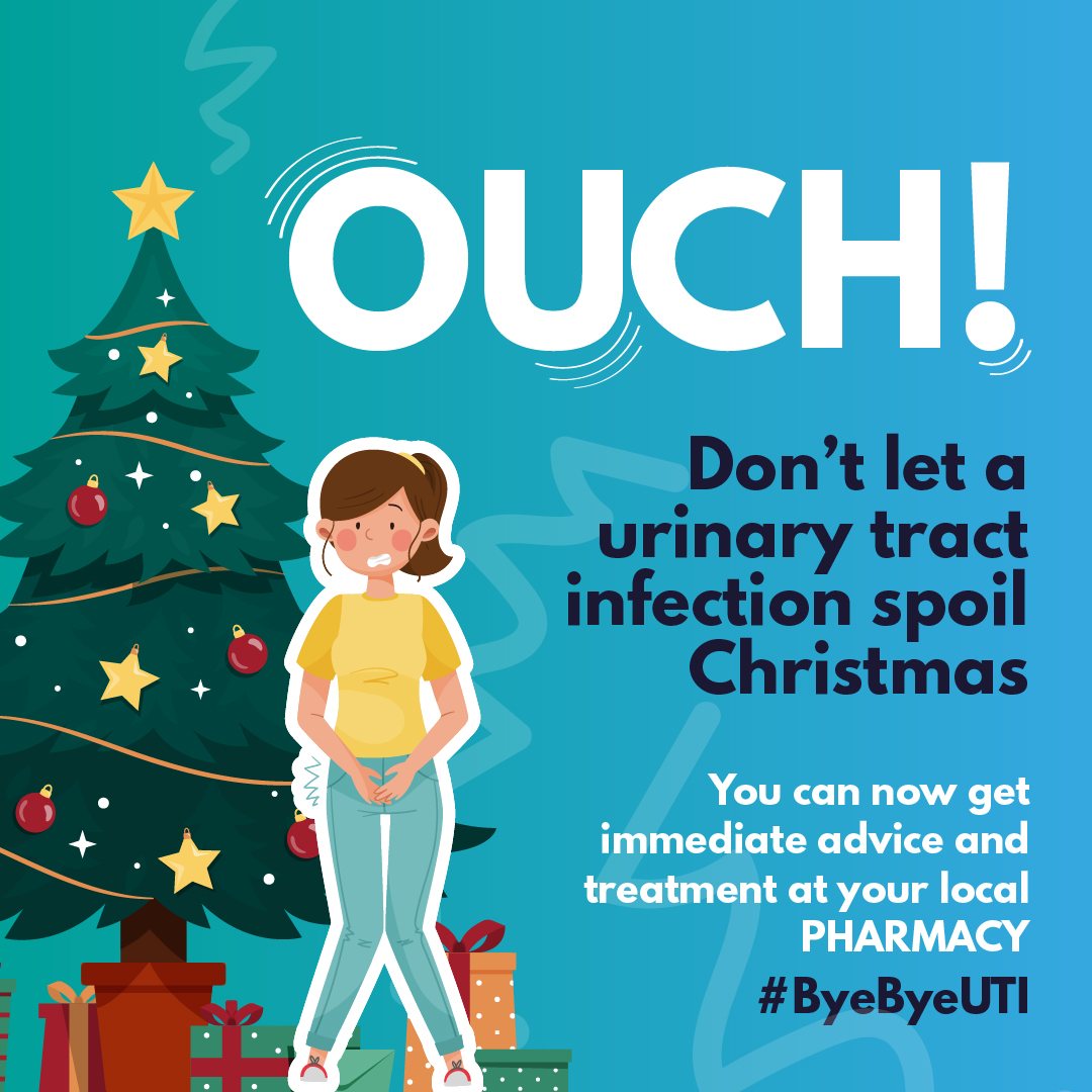 😵 OUCH! 😵 Don't let a urinary tract infection spoil Christmas❗️🎄 Community pharmacies in North East & North Cumbria can now provide advice and treatment for UTIs with no appointment. Say #ByeByeUTI 🖐 Available at participating pharmacies only➡️psne.co.uk