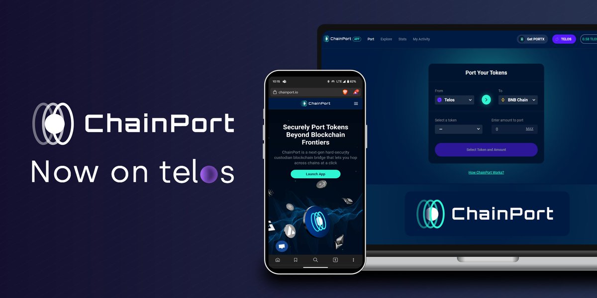 HelloTelos's tweet photo. We'd like to welcome @chain_port to the #Telos ecosystem🚀

#ChainPort is a next-gen hard-security custodian blockchain bridge that lets you hop across chains at a click!

Bridge tokens on #Ethereum, #Avalanche, #Polygon or others to #Telos in seconds

🌐 https://t.co/v9hYnocGiP https://t.co/J9oMJcMFXk