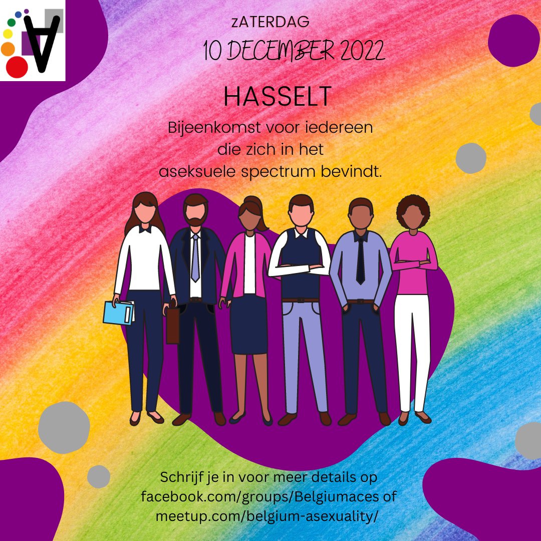 Morgen #ace bijeenkomst te #Hasselt voor iedereen die zich in het #aseksuele #spectrum bevindt #aseksualiteit #aseksueel asexual.be