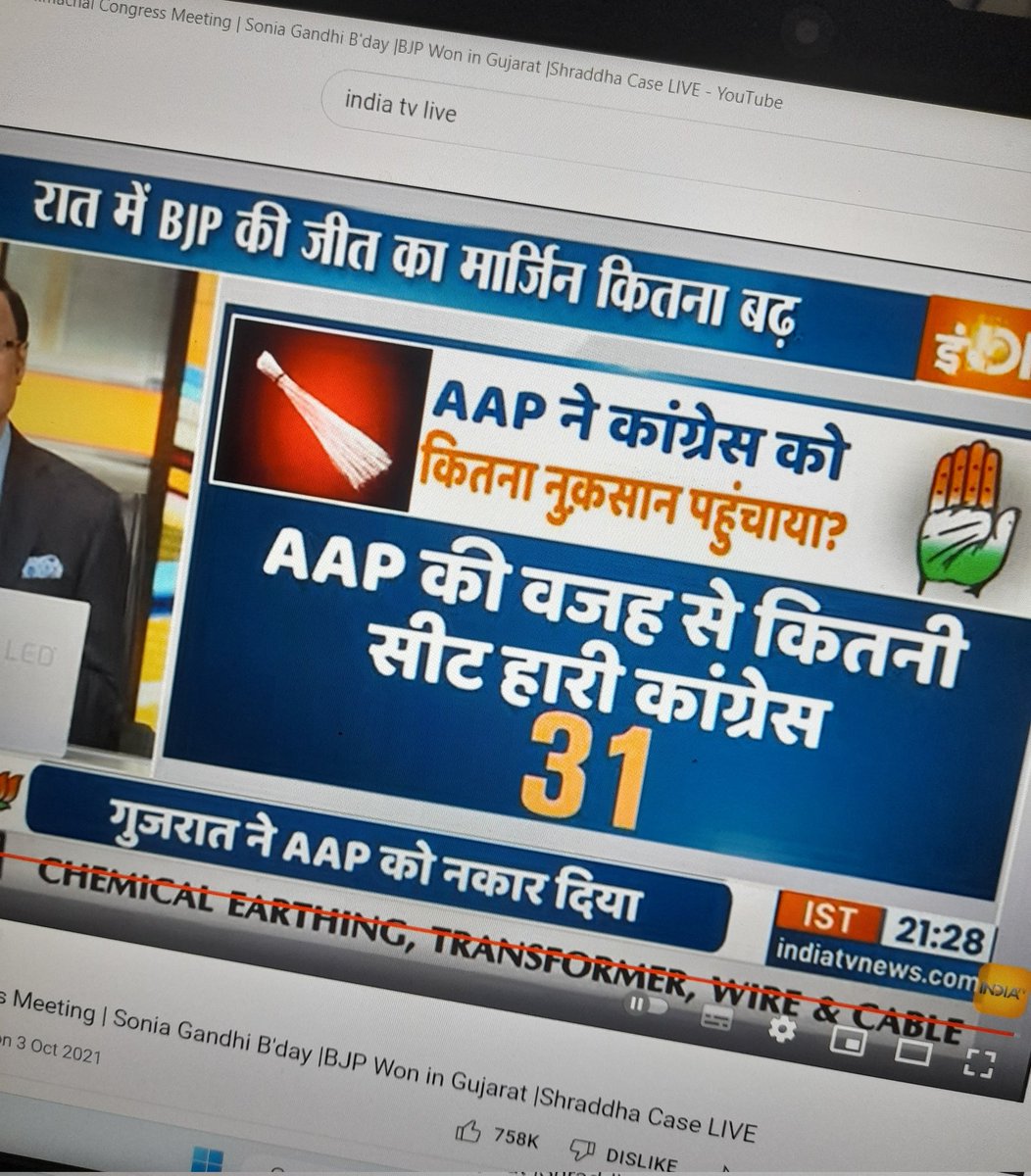 Congress lost 38 seats due to vote cutter pAAP,

B team for a reason, that's why BJP hyped khujiwaal too much in Gujarat 

#AssemblyElections2022