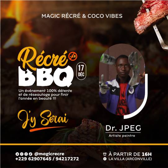 MagicRecre's tweet photo. Vous êtes prévenus. La RÉCRÉ BARBECUE est dans quelques jours.
Un soirée à laquelle Dr JPEG confirme sa venue. Toi même faut voir 🔥🥵
Pass disponible au 62907645 ou 94217272. 10.000 (homme) et 7.000f (femme).
Ne rate surtout pas ça mon Bro 🔥💃
#magicrecre #RBBQ #Cocovibes https://t.co/WovCEX8dLc