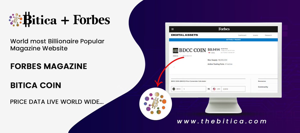 thebitica's tweet photo. 🔥🔥🔥🔥🔥🔥🔥
Congratulations Bitica Coin user Family members
The World most popular &World best Magazine Website
#ForbesMAGAZINE*
#BITICACOIN
Price data and information now live world wide
Chek official Forbes magazine link:
https://t.co/wGmGoKgi8S…
Thanx
Team Bitica https://t.co/m2H2IpXDJ7