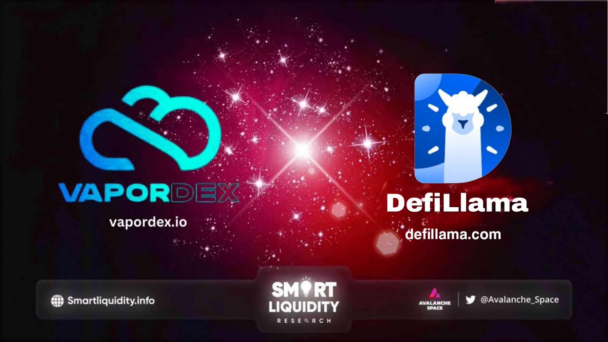 Avalanche_Space's tweet photo. 🍁 @Vapor_DEX is now being tracked by @DefiLlama on @Avalancheavax

🍁 #VaporDex the world’s most rewarding #DEX automatically earn rewards that boost your savings just by using #VaporDEX

🔽INFO
https://t.co/ijytg62tgR https://t.co/4ScwsEsRbB