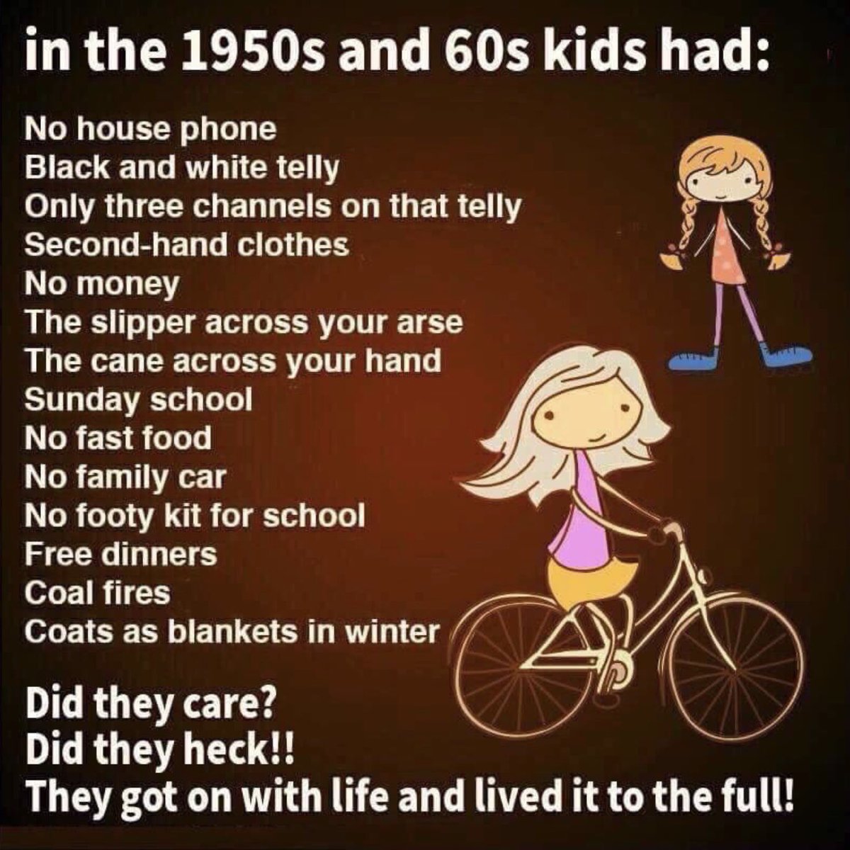 In The 1950s and 60s Kids Had: