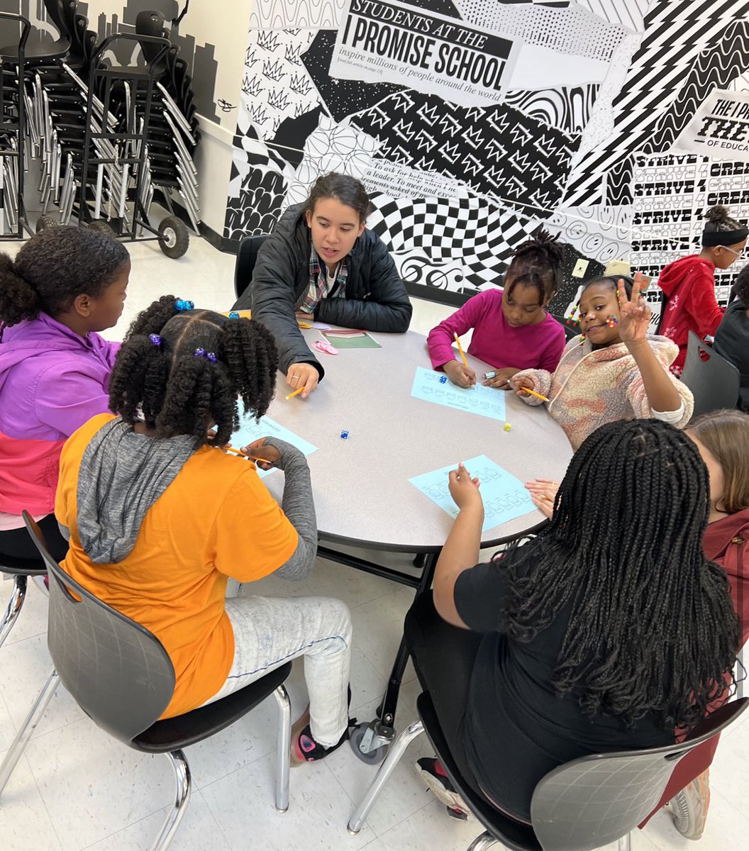 Pre-service teachers working at <a href="/IPROMISESchool/">I PROMISE School</a> 

Teaching Math-Inclusive Primary Setting, meets with 5 4th grade classrooms

UA students worked 3 snow globe stations: cookie decorating, creating a snow globe using math problems for the snow, and snow globe rounding/dice games.