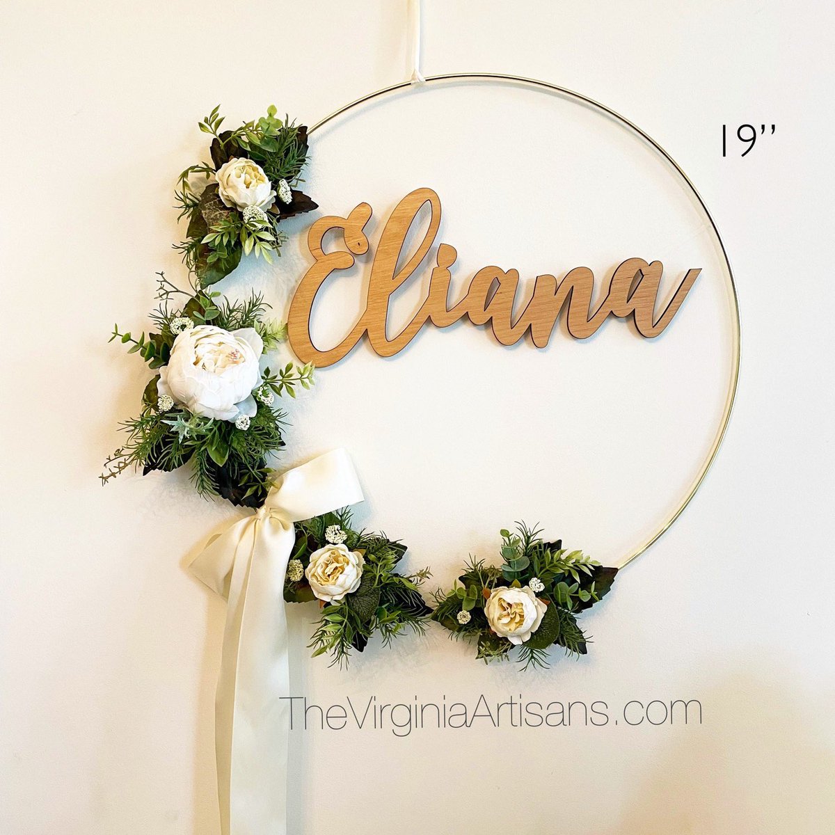 Excited to share this item from my #etsy shop: 14' Baby Shower Gift - Floral Wreath With Name - Nursery #babyshower #floralbirthstat #babyshowergift #byshowergifts #peonieswreath #cakesmashbackdrop #greenerybabyshower #wreathfornursery etsy.me/3HrHn4n