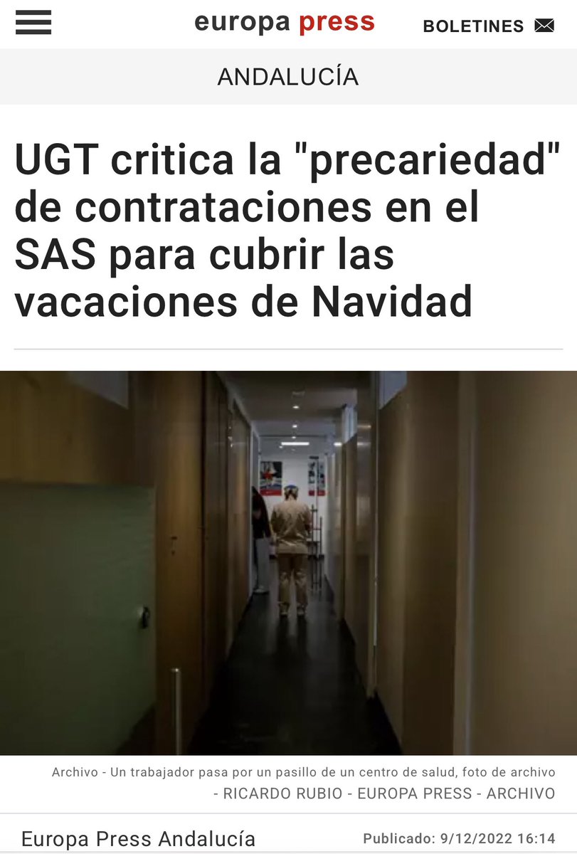 😡Estas son las mejoras laborales del PP en la #sanidad andaluza!
❌Apenas 5% de sustituciones en Navidad
❌Contratos x días 
❌Ninguno después del 31
❓Y los 12.000 q terminan en fin de año? Otra vez a la calle?
Si hay dinero, dónde lo vais a destinar? 
europapress.es/andalucia/noti…