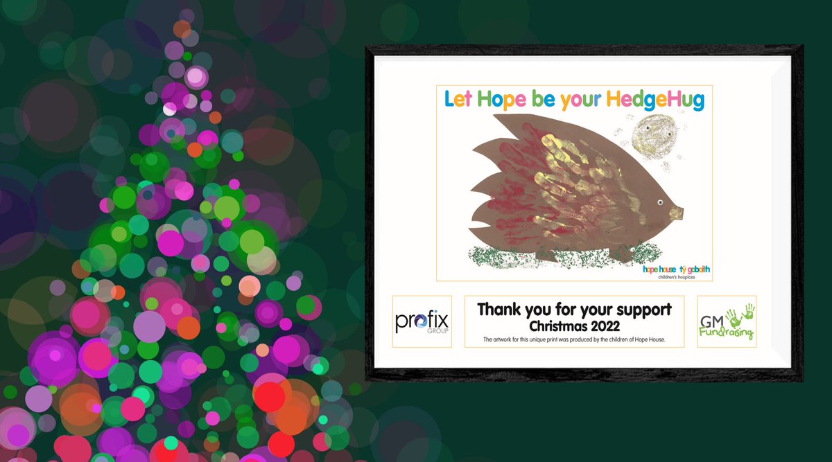 What better way to say 'thank you' this Christmas 🎄than with a 🦔'HedgeHug'🦔 - our A4 framed Christmas 22 print is proving popular so please get your order over to alan@profix.biz asap to secure yours.  All money raised will go to the children <a href="/HHTGhospices/">Hope House & Tŷ Gobaith Children's Hospices</a> #forthekids
