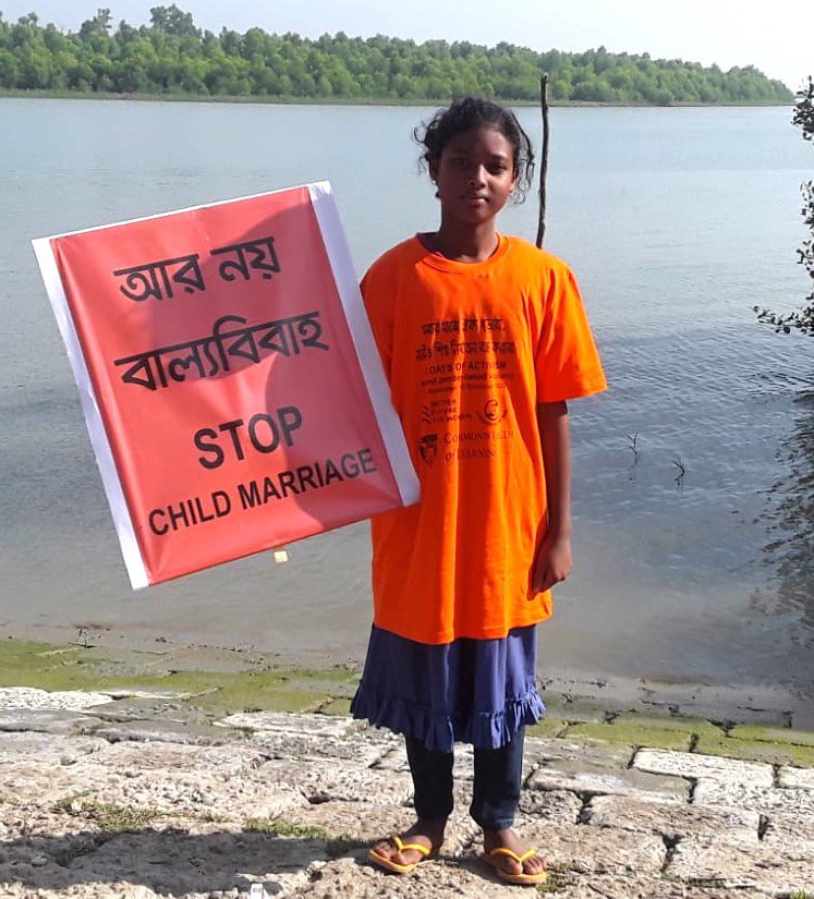 future4women's tweet photo. Women's TVET Corner participants in Bangladesh's remote Sundarban Mangrove village celebrated 16 Days of Activism thanks to Commonwealth of Learning's ICT Augmentation project. @GIRLSInspire_ https://t.co/NbWFosc3V9