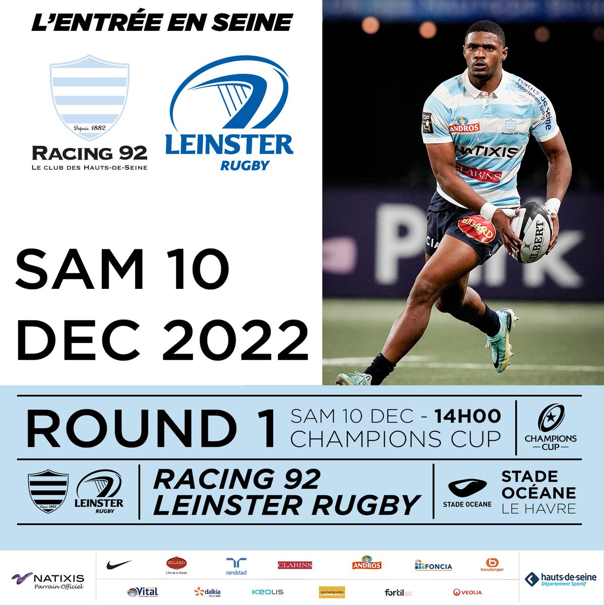 🏉𝙑𝙤𝙪𝙨 𝙫𝙚𝙣𝙚𝙯 𝙙𝙚𝙢𝙖𝙞𝙣 𝙨𝙪𝙥𝙥𝙤𝙧𝙩𝙚𝙧 𝙣𝙤𝙨 𝙖𝙢𝙞𝙨 𝙙𝙪 @racing92 ? Pour préparer au mieux votre venue, nous vous invitons à découvrir le programme, les aspects pratiques et les temps forts ! 👉 cutt.ly/J0ypBz4