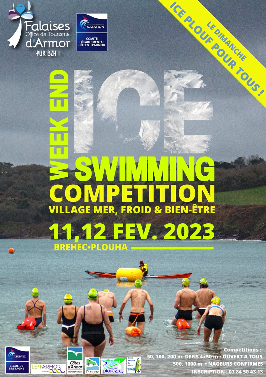 TADAM ! ✨
Le week-end le plus froid de l'année revient : 11 et 12 février 2023 ! 
COMPETITION DE NAGE HIVERNALE EN BRETAGNE !
A la plage de Bréhec, PLOUHA (22)

#purbzh #competition #iceswimming #bretagne #tourisme #froid #wildlife