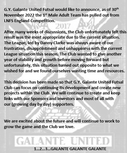 ⚽️CLUB STATEMENT - @LNFSengland ⚽️