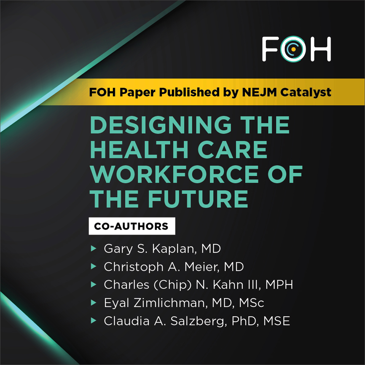 Impactful paper recently published in <a href="/nejmcatalyst/">NEJM Catalyst</a> – “Designing the Health Care Workforce of the Future.” Proud to co-author w/ <a href="/FohFuture/">Future of Health (FOH)</a> leaders from around globe to analyze causes of &amp; recommend solutions to growing health #workforce crisis. Read here: catalyst.nejm.org/doi/full/10.10…