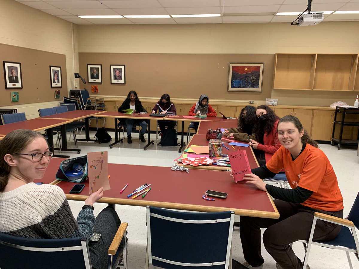 Thank you Banting students for creating holiday cards with positive messages for members in our community. #community #KindnessMatters