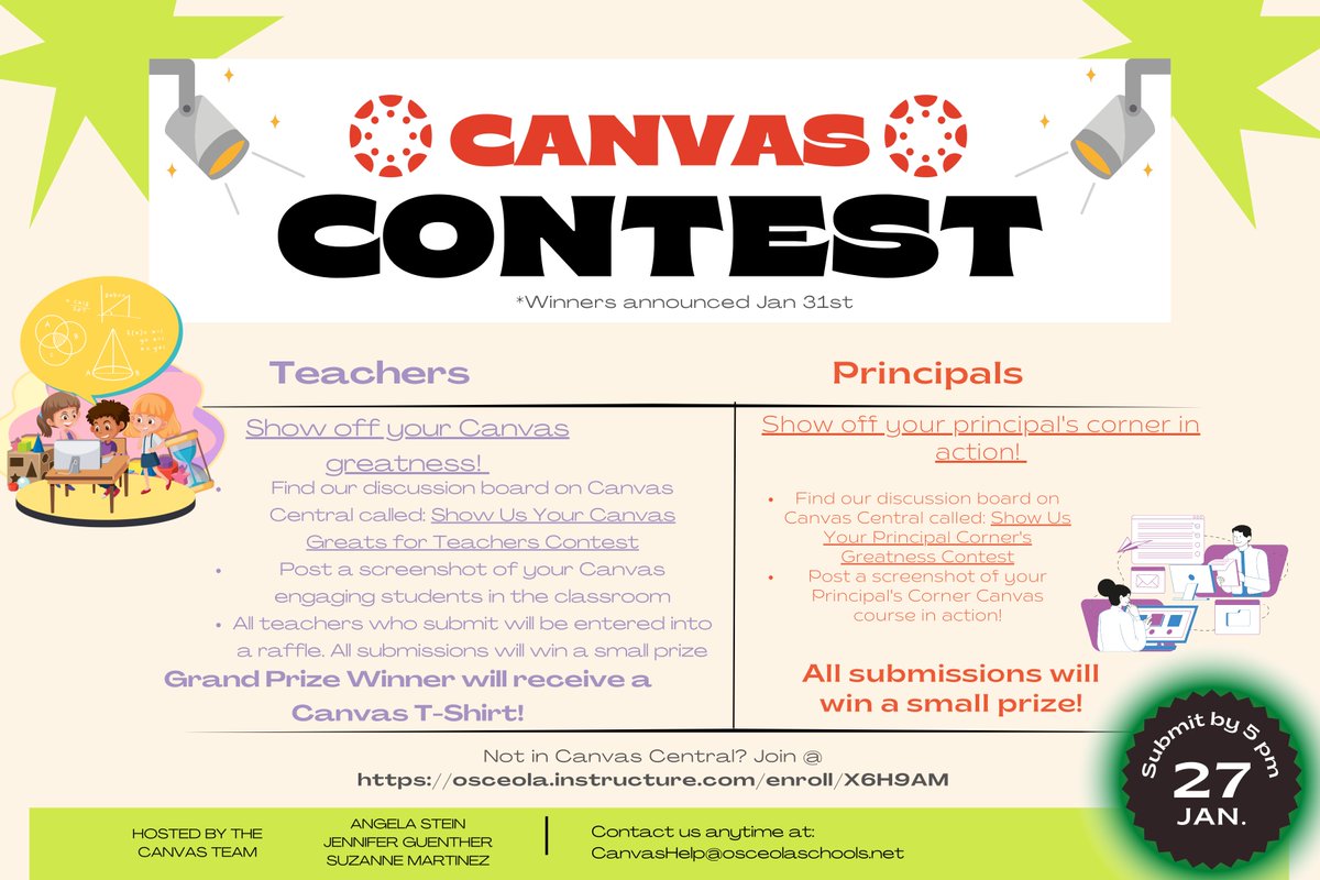 Calling SDOC teachers and principals! Show off your Canvas engagement skills and see what others are doing in the district. <a href="/OsceolaMITD/">OsceolaMITD</a> <a href="/S_Martinez_SDOC/">Suzanne Martinez</a> <a href="/astein032/">Angela Stein</a> #GreenShirts #SDOCcanvasTeam