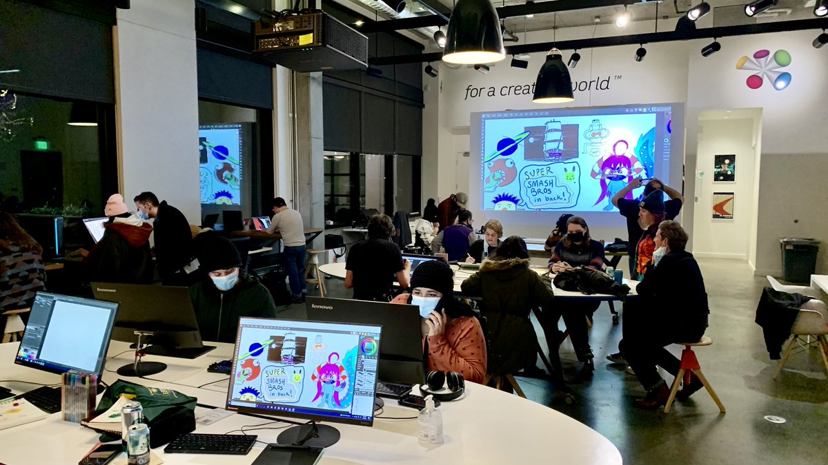 #NWMOCA rocked the <a href="/wacom/">Wacom</a> Drink &amp; Draw last night. Such fun!