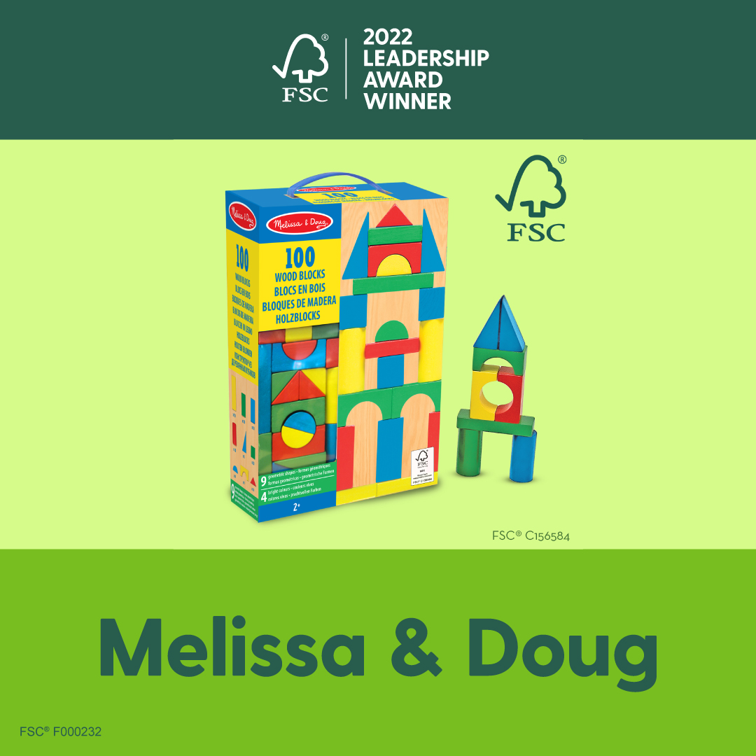 Congratulations and thank you to @MelissaAndDoug for extensive use of FSC wood and paper in your iconic toys.