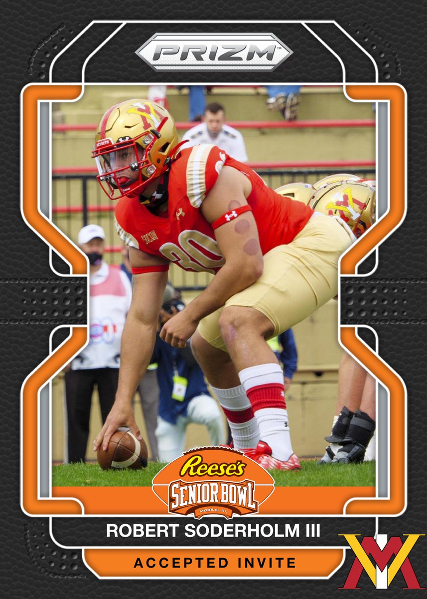 Reese's Senior Bowl (@seniorbowl) on Twitter photo OFFICIAL! LS Robert Soderholm III <a href="/RobertSoderholm/">ROB SOD</a> from <a href="/VMI_Football/">VMI Football</a> is headed to the 2023 Senior Bowl #RahVaMil #TheDraftStartsInMOBILE™️
@JimNagy_SB <a href="/PaniniAmerica/">Panini America</a> #RatedRookie OFFICIAL! LS Robert Soderholm III <a href="/RobertSoderholm/">ROB SOD</a> from <a href="/VMI_Football/">VMI Football</a> is headed to the 2023 Senior Bowl #RahVaMil #TheDraftStartsInMOBILE™️
@JimNagy_SB <a href="/PaniniAmerica/">Panini America</a> #RatedRookie