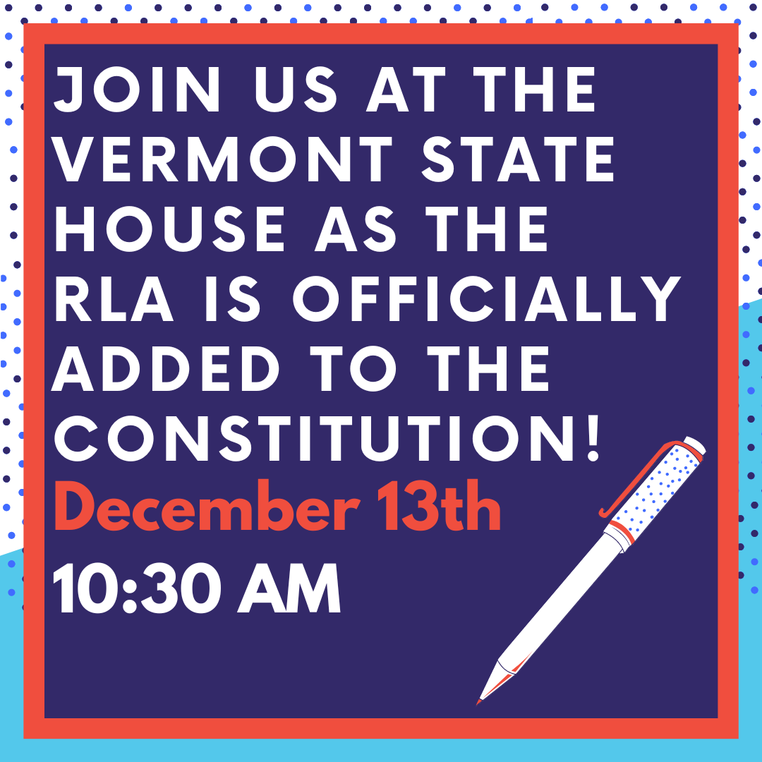Voters in EVERY TOWN in Vermont approved the Reproductive Liberty Amendment and guaranteed that personal reproductive autonomy will be protected by our constitution.  

You helped us make history! Join us onDec. 13th when it becomes official ⬇️⬇️⬇️⬇️