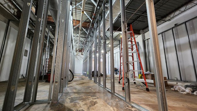 IT'S HAPPENING! Construction progress for the new Wicked Eden. A week ago, this room was one big, empty