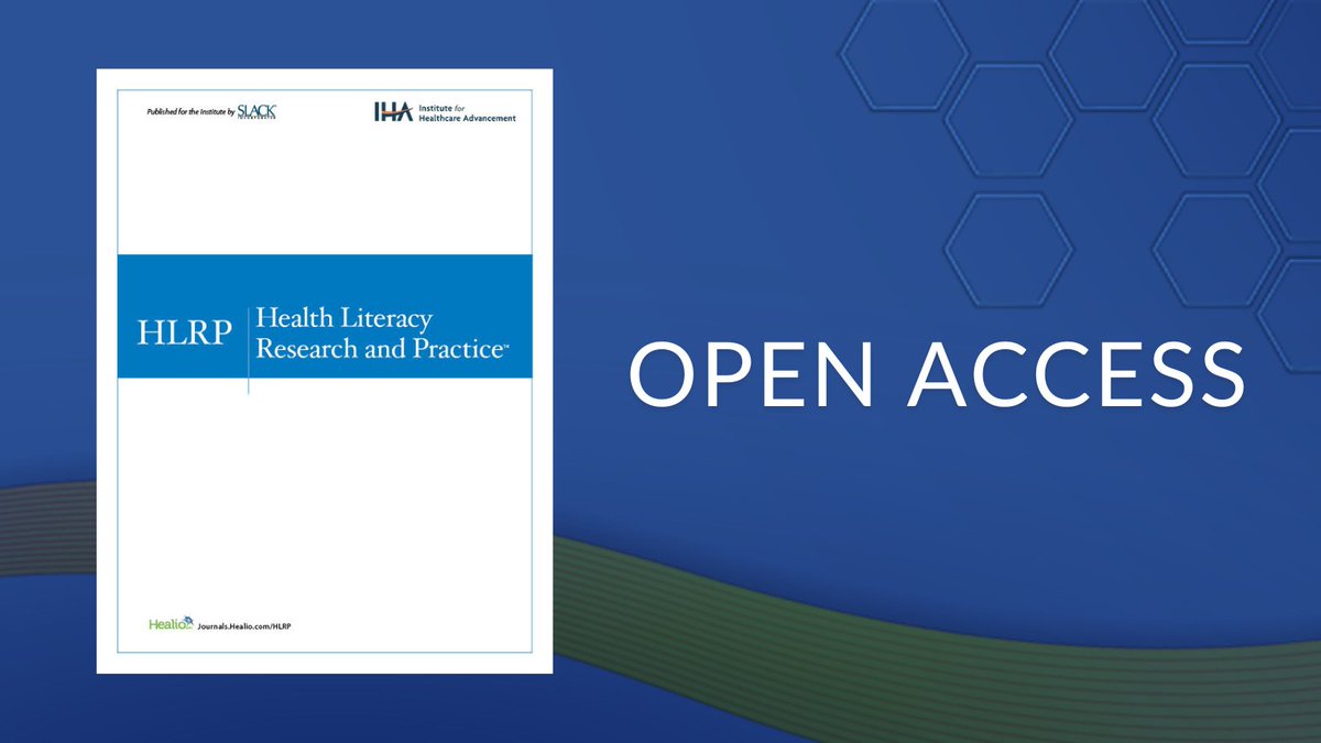 HLRPJournal's tweet photo. Did you know that HLRP is an #openaccess publication? Articles aim to advance the field of #healthliteracy, promote health equity, and reduce health disparities. Start reading today for FREE! https://t.co/3Ln3HjiMIM https://t.co/WIo0yPuSZn