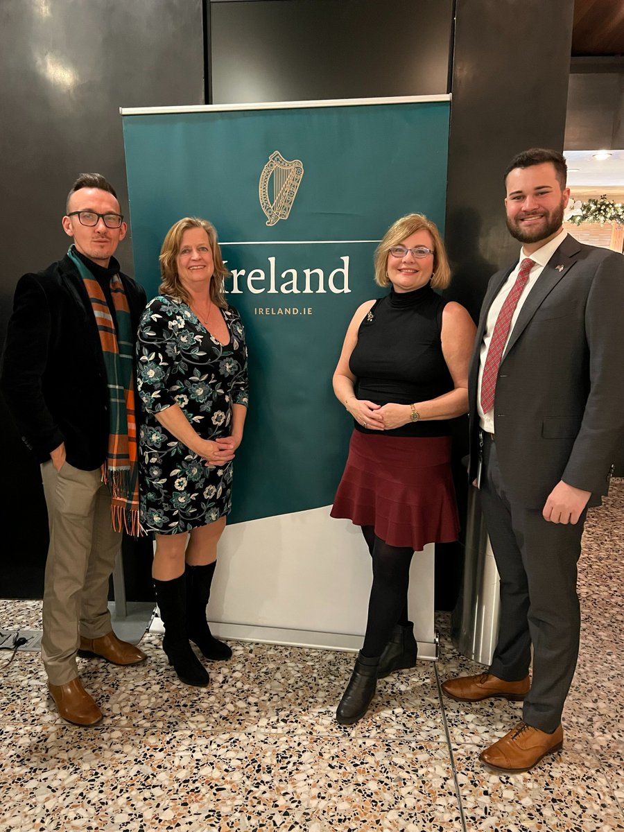 IrelandinNY's tweet photo. Last night we were proud to host a wonderful, festive celebration at our Holiday Céilí in partnership with @IrishArtsCenter. It was a pleasure to open the holiday season and connect with so many members of the Irish Diaspora in NYC. https://t.co/h4ttSzDEXY