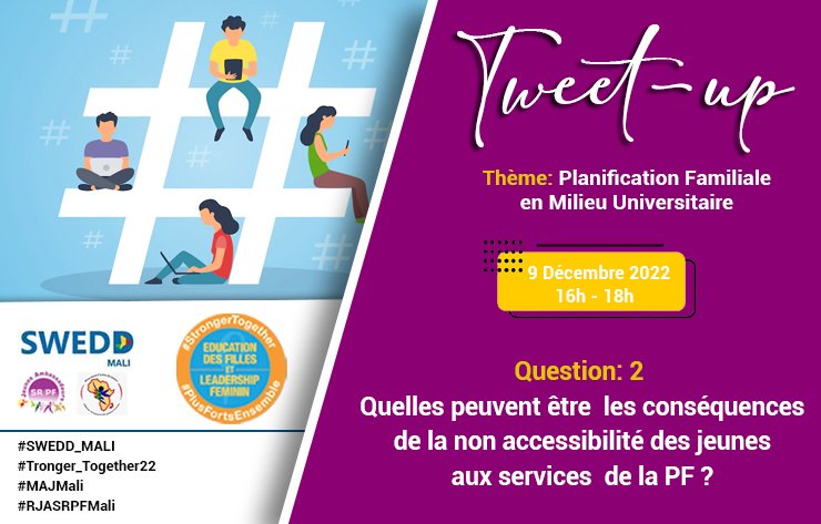 RJASRPFMALI's tweet photo. Q2:Qu'elles peuvent être les conséquences de la non accessibilité des jeunes aux services de la PF?

#SWEEDMali
#Tronger_Together22
#MAJMali
#RJASRPFMali https://t.co/Y6ZbjbjakG