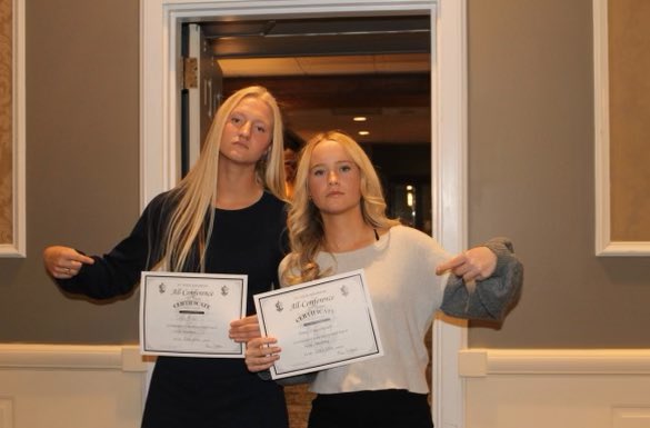Congrats to these two for making All-Conference teams this season!! Abby A made 2nd team and Cece Kreh made 1st team! Cece was also named Co-Conference Player of the Year! Well done ladies! #proudcoach #mhsfh