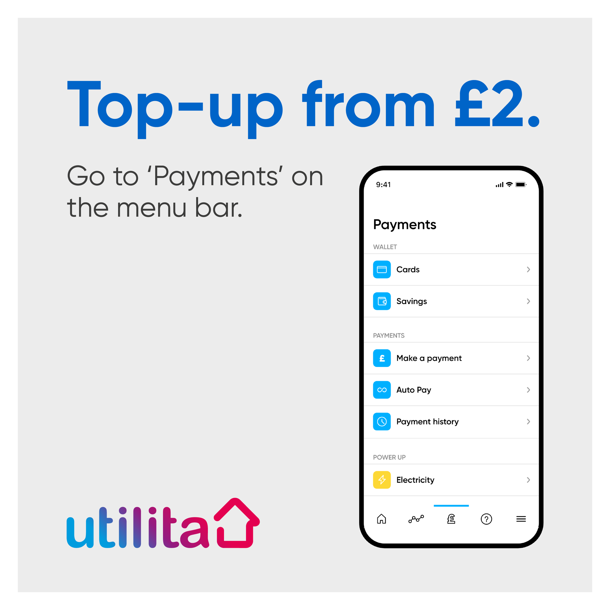 Utilita on Twitter "1️⃣ Topup from the comfort of your sofa with My