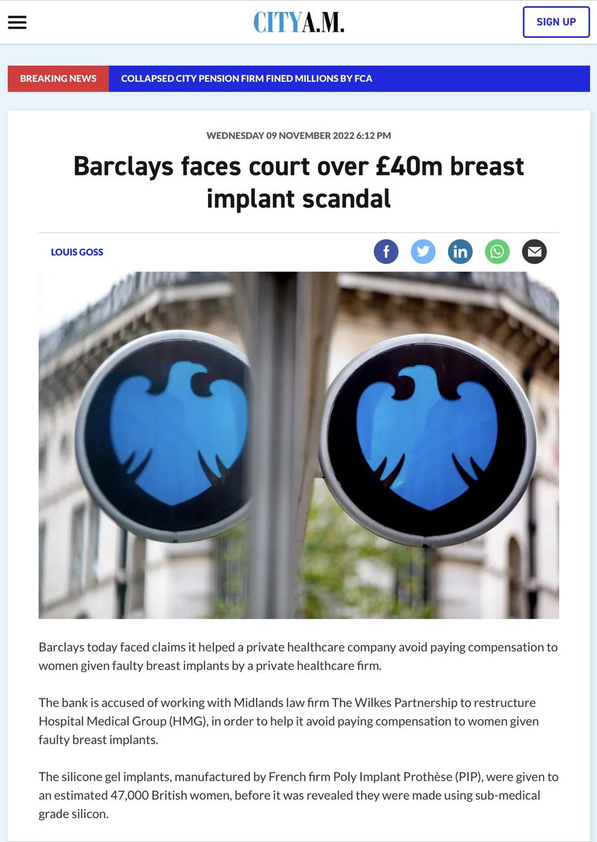 PIPActionA's tweet photo. What is the cost to the NHS of treating 1000s injured #PIPvictims refused help by restructured clinic #HospitalGroup #HarleyMedicalGroup #barclays @UKSFO @PutneyFleur @Keir_Starmer https://t.co/ylvOstuiv1 #DutyOFCare #redress #IMPLANTfiles @deb_cohen https://t.co/uuNebwsYXS
