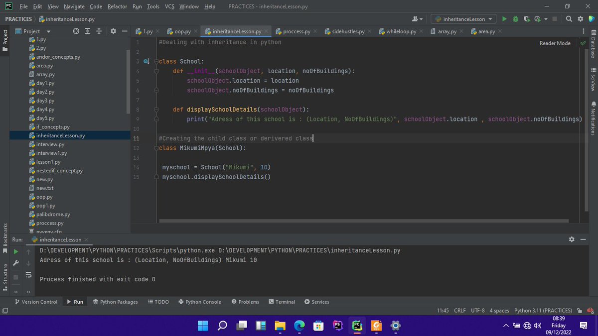 MwinukaDiaz's tweet image. Dealing with Inheritance in Python is like eating fried chicken 🐔 #codeadvent2022 #programming #programmer #programmingmemes