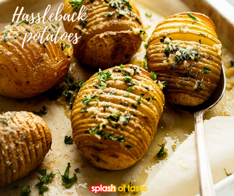 If you’re looking for the perfect way to impress your guests with a delicious and elegant potato dish, look no further than this Hasselback potatoes recipe! 
Grab the recipe >> splashoftaste.com/hasselback-pot…