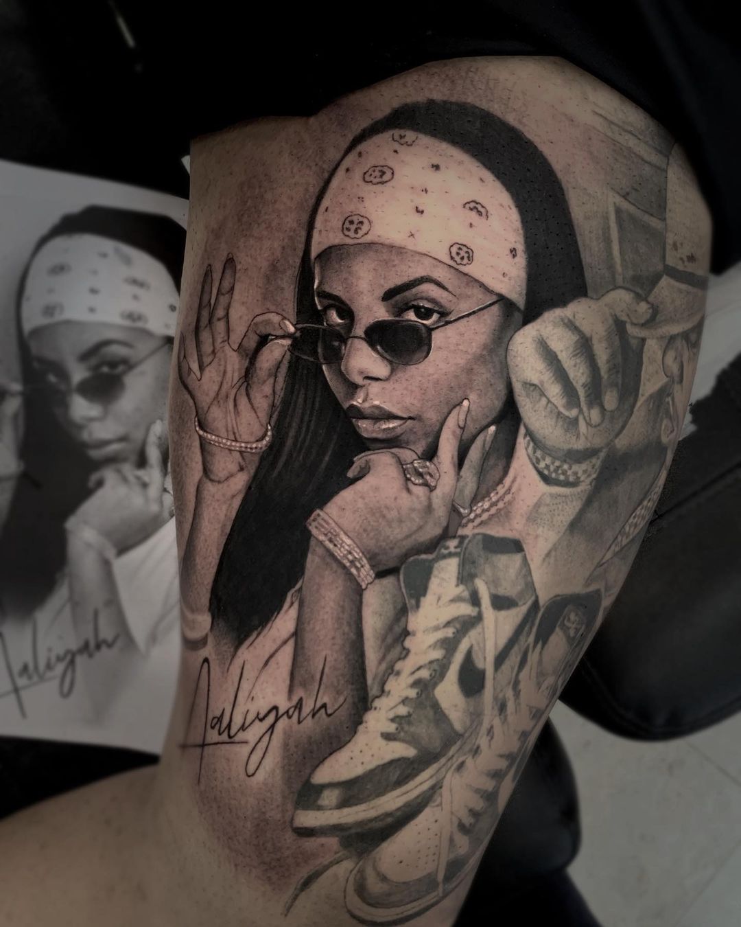 Killer Ink Tattoo on X: "Black and grey portrait of #Aaliyah from David Garcia using #killerinktattoo supplies! #killerink #tattoo #tattoos #bodyart #ink #tattooartist #tattooink #tattooart #blackandgrey #blackandgreytattoo #aaliyahtattoo ...