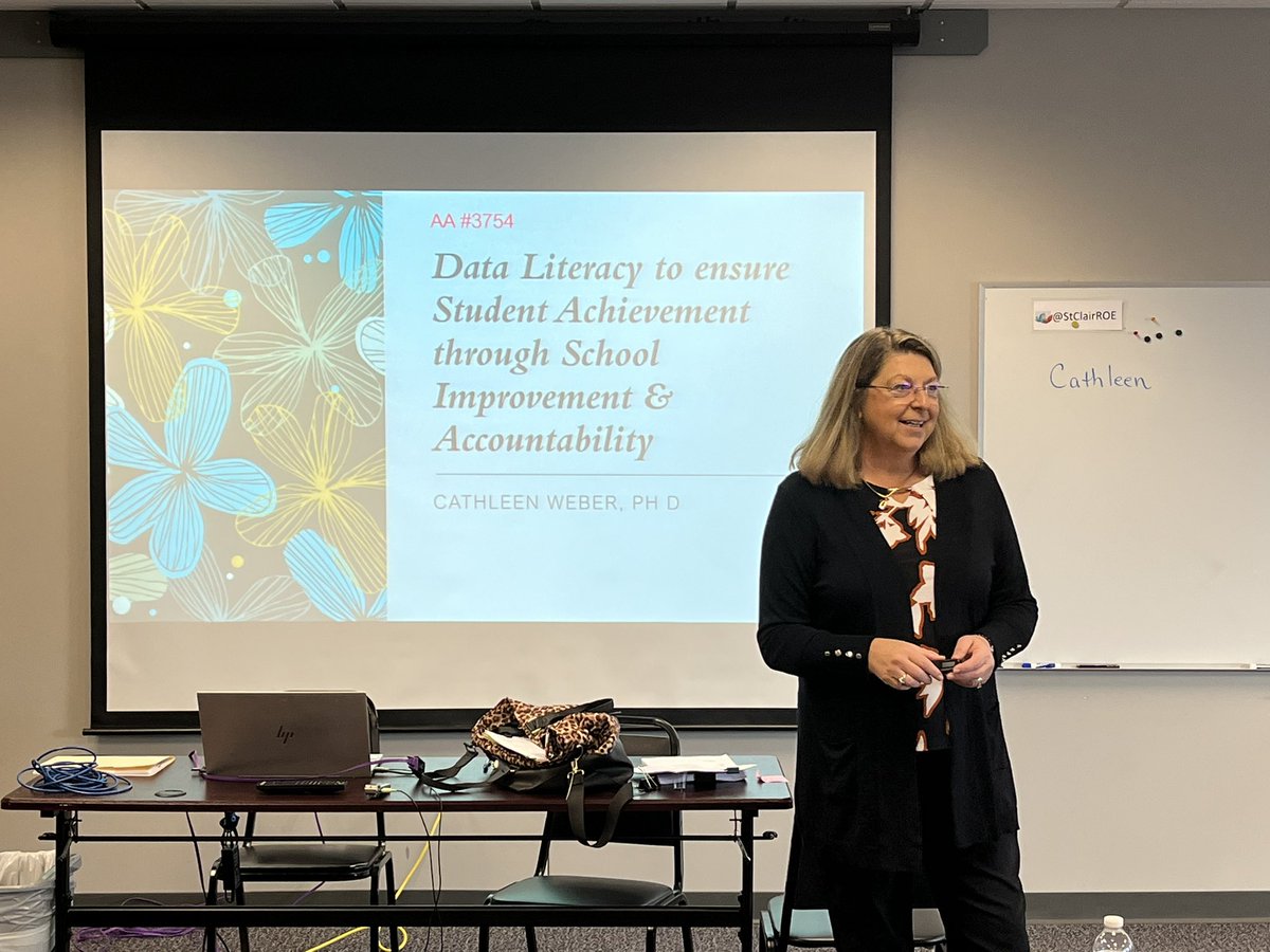 StClairROE's tweet photo. AA Data Literacy: Achievement, School Improvement &amp; Accountability
Thank you Dr Cathleen Weber!
#roe50ignites https://t.co/t7c9ydKcrE
