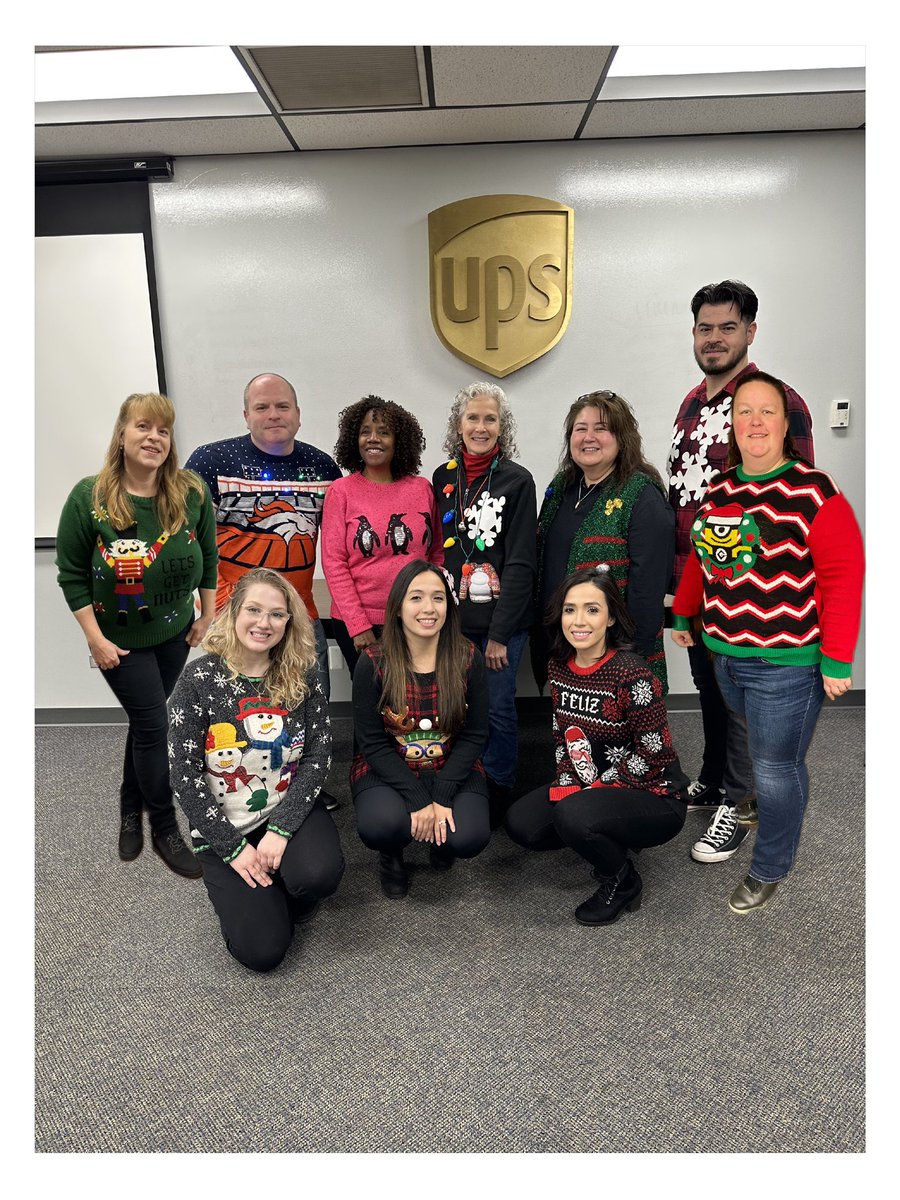 Ugly Holiday Sweater Day! Today is also the last day for our seasonal help! You are greatly appreciated! #UglyChristmasSweater #UPS @CP_UPSers @ExperienceUPS @UPSers
