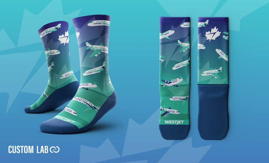 📣 Hey <a href="/WestJet/">WestJet</a>, looking for some new company swag? 

These custom socks be great for your employees or your customers. 👉🏼 And they are compression!