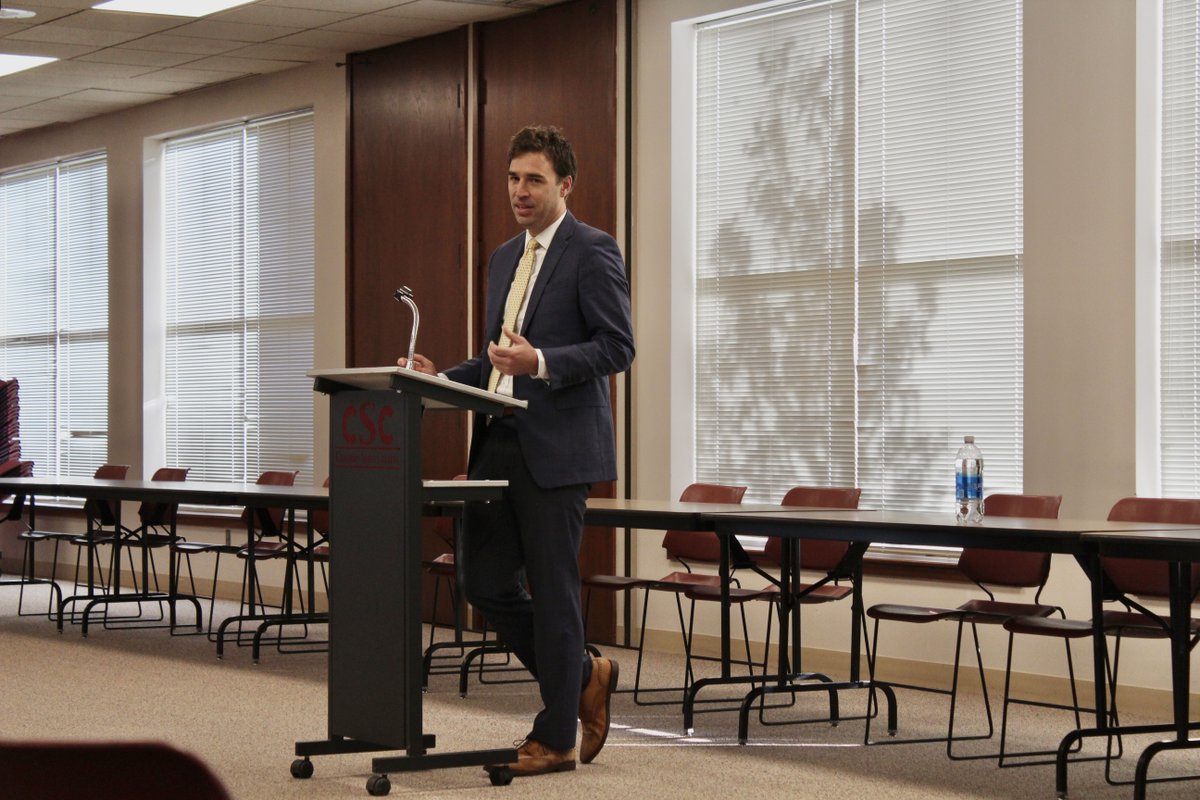 chadronstate's tweet photo. Nebraska Supreme Court Justice Jonathan Papik meets with RLOP and Justice Studies Students Oct. 28  in the Bordeaux/Lakota Room of the Student Center to discuss his education, career, and what led him to his current role. #RLOP #JusticeStudies #ChadronStateCollege #WeAreCSC https://t.co/C9fhodutCW