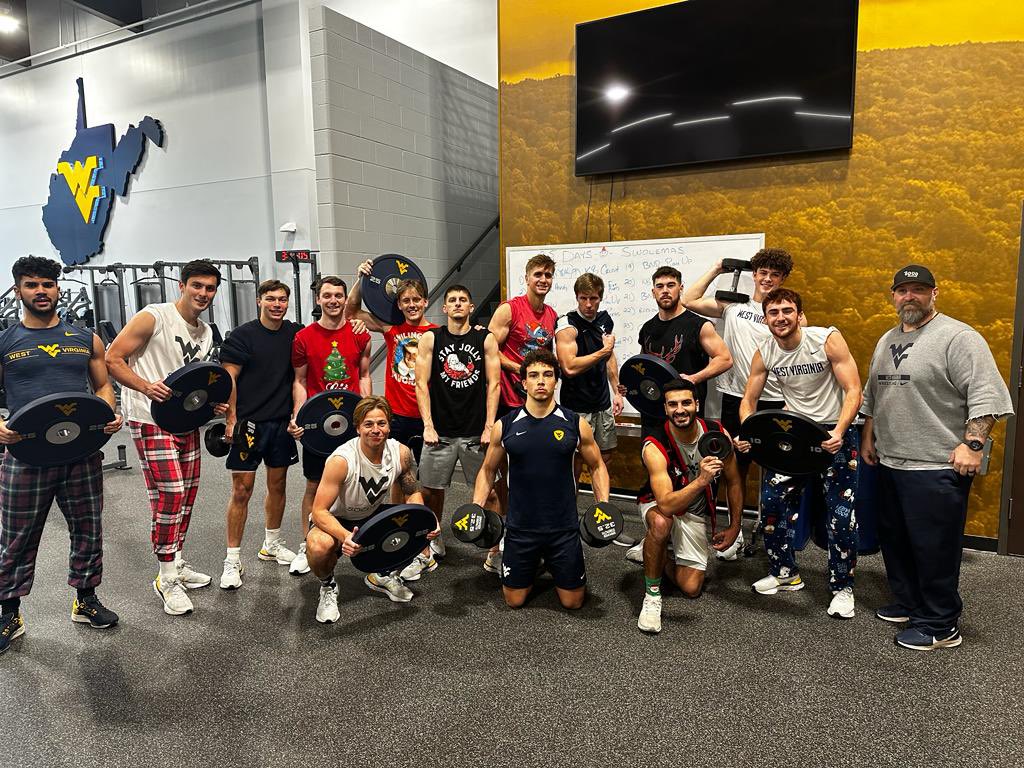WVUMensSoccer's tweet photo. 'Tis the season 🏋️🎄

#HailWV https://t.co/nCmLV7paKh