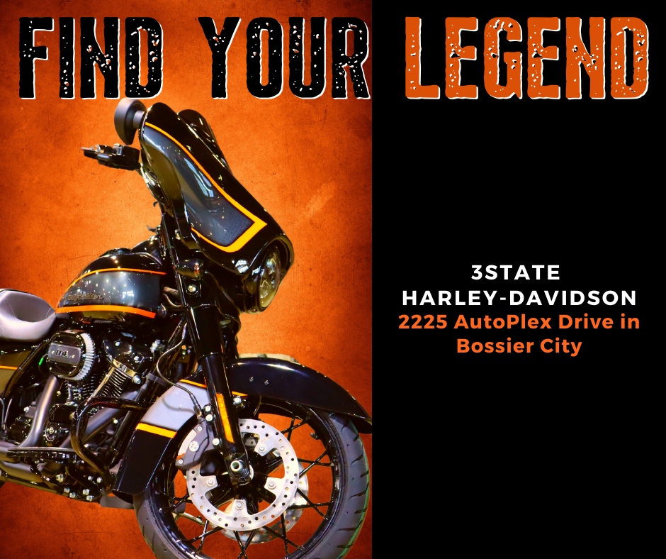 3StateHarley's tweet photo. #HarleyDavidson...what #Legends are made of.

Find your #Legend today at #3State #HarleyDavidson! 

🦅 #FindYourFreedom at #3StateHarleyDavidson 🚩2225 Autoplex Drive in #BossierCity. 

#TwoWheels #UnitedWeRide #AmericanMotorcycle #LiveToRide #LetsRide https://t.co/sxbORCfAe0